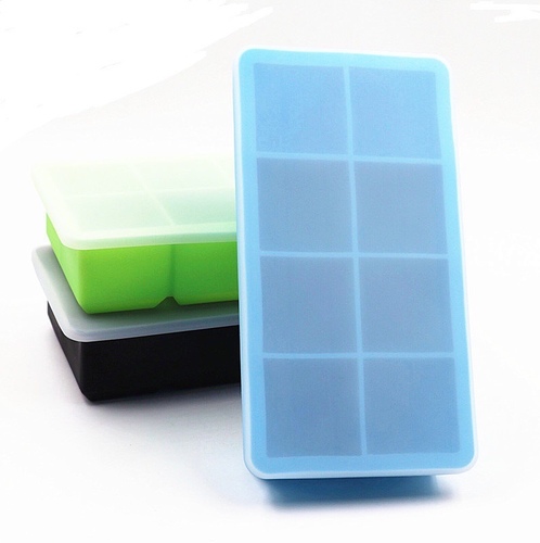 ice cube big - Ice Cube Trays 8-grids Silicone Square Ice Cube Mold Pudding Making Mold Jelly Maker for Bars Home Kitchen