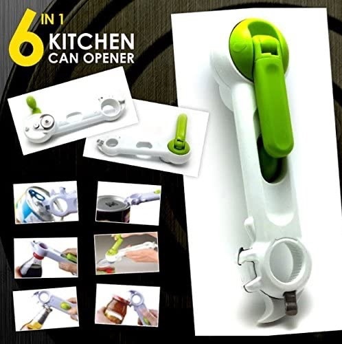 6 in 1 can opener - 1 pcs 6 in 1 Stainless Steel Can Bottle Opener Essential New Multi-Function Bottle Can Jar Opener Beer Wine Soda Tab Opener