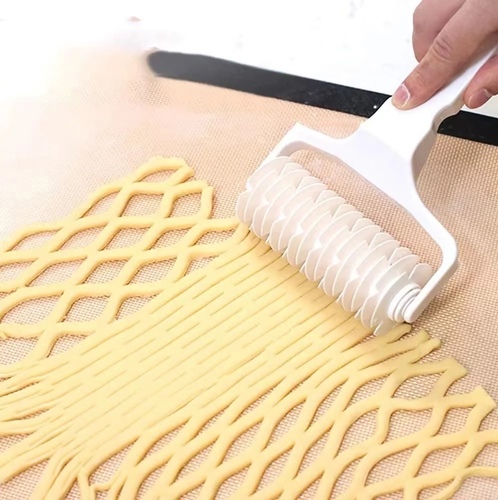 Pastry Dough Lattice Cutter - Lattice-weave pie crusts are oh, so pretty – and oh, so tricky and time-consuming to make - unless you have the Norpro Pie/Pastry Dough Lattice Cutter 3255. This clever dough cutter turns the laborious, time-consuming task of precisely cutting and weaving long strips of sticky dough, into a quick zip across a cold crust. It’s truly that easy – simply roll this lattice dough cutter over chilled dough, roll the dough onto a rolling pin, then unroll the dough over the pie.