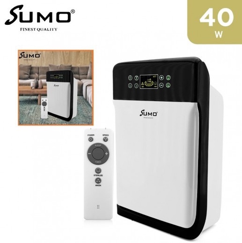 Sumo air purifier - AIR PURIFIEREfficientlypurifiesToxic airPollutant removesOdors, dust, bacteria,Viruses, mold,chemical Fumus,smoke and otherContaminants.MODEL NO SM-900140W