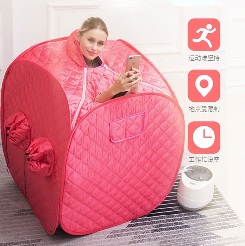 Sauna bath - Sharp stone steam sauna box sweat steam room family fumigation machine full moon sweat box household sweat steam box red single