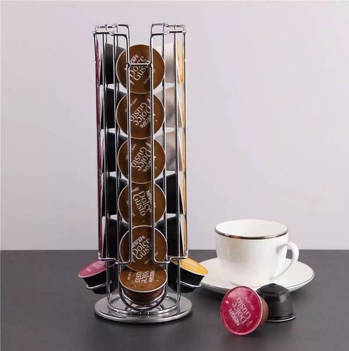 Capsules holder stand - OASISWJ cross-border special for capsule wire storage rack 18-pack coffee capsule rack multi-interest cool thinking storage rack