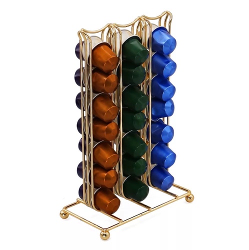 Capsule holder stand 42 - 42 Capsule Coffee Holder Electroplated Gold Coffee Capsule Storage Holder Nespresso Special Capsule Holder