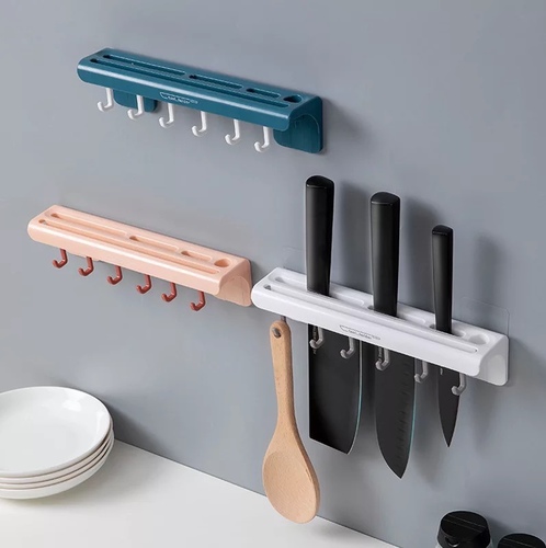 plastic Knife rack wall-mounted - Plastic Knife rack wall-mounted punch-free kitchen knife rack knife rack kitchen knife rack multi-functional kitchen knife storage rack