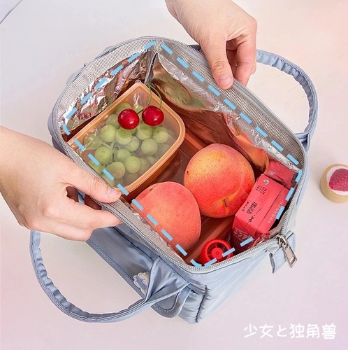 Pin Lunch Bag - Badge Pin Lunch Bag LargeWaterproof Storage Bags Lunch Box CuteThermal Breakfast Box Portable PicnicTravel