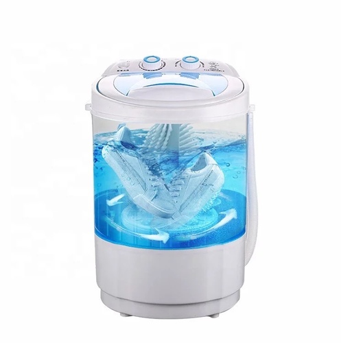 shoes washing machine - Material：ABSRated voltage: 220VCapacity: 4.5kgDoor opening method: Top openingDrainage method: lower drainWashing type: Pulsating typeWashing quantity: 1-2 pairs of shoesColor: Blue + WhiteSize: 380x380x520mm / 14.96x14.96x20.47inc