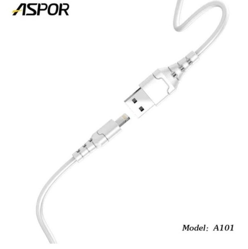 Aspor A101 iPhone Data Cable Quick Charging - Material: PVC
Current: 3.0A
Length: 1000 mm
Wire diameter: 3.8mm
Warranty: 1 year (12 months)