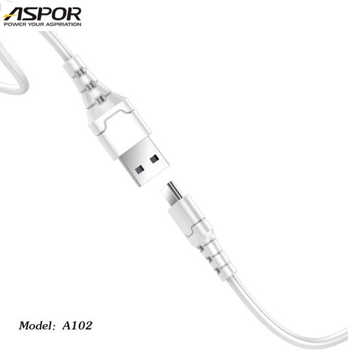 A102 Type C Data Cable Quick Charging - The best online shop Aspor a102 Type C data cable quick charging length 1000mm.