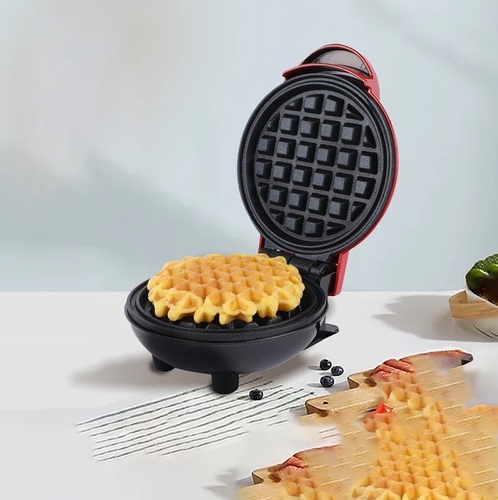 mini waffle maker - material : aluminum alloy+ABS    plug: european volt : 220V 50/60Hzpower : 350W