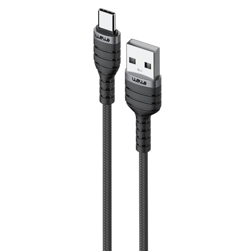 Wewe cable USB-A to Type-C 1.2m - Product Name : wewe USB-A to Type-CCable Length: 1.2mMaterial : wewe Yarn Braided, Aluminum AlloyInput Port: USB-AOutput Power: 5V-3.0AColor: Dark graypower:18w Max* 18 month warranty