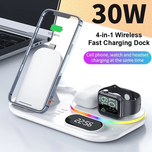 wireless charger 4in1 - 3 in 1 Wireless Charger For iPhone 13 12 11 XS Pro Max iWatch AirPods Qi 30W Fast Charging Dock Station Wireless Chargers Stand