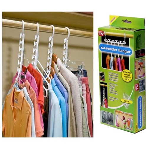 Wonder hanger - Keep your clothes organized and wrinkle-free! Triple your closet space. Space-saving hanger holds up to 5 garments and 