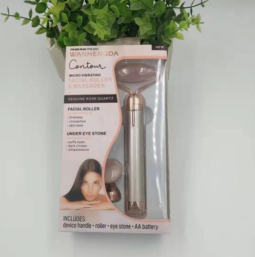 Flawless contour - From the world's #1 Facial hair remover, Finishing Touch Lumina Lumina flawless, comes flawless contour, a vibrating facial roller and massager. This is not your every day Jade facial roller. Made of genuine Rose Quartz, flawless contour combines controlled vibrating technology with genuine Rose Quartz to amplify your facial roller and massager results. This non-invasive exfoliation tool has two attachments: The facial roller is designed to help stimulate circulation, promote collagen production, and help reduce the appearance of fine lines and wrinkles. Flawless contour facial roller also includes an under eye press which helps reduce puffy eyes and dark circles. Used consistently with anti-wrinkle creams and serums, many women have observed improved skin tone and a reduction in fine lines and wrinkles. For a flawless feel and a flawless finish - you can trust Finishing Touch Lumina Lumina flawless contour. Suitable for men and women of all ages!