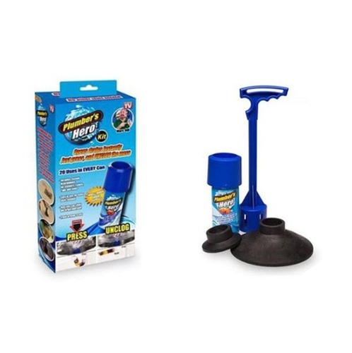 Plumbers hero kit - Includes custom attachments for showers, Toilets, tubs and sinks! Opens drains instantly, just press and unclog the mess. 20 uses in every can. Easy to use, no other tools needed. Also works through garbage disposals. Safe to use for all septic systems and pipes including PVC plastic, copper and steel. WHY pay $100s of dollars when you can do it yourself and it is as easy as 1,2,3 Fresh Orange scent