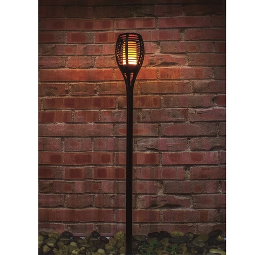 Solar fire lamp - It consists of 96 LED light beads, all LED lights are luminous warm yellow, dozens of flame change, very realistic imitation and natural dance flame.  Fire on a Stick: Extremely realistic flames provide the perfect campfire ambiance for every garden party, barbeque session, or weekend camping . The sun is out, the torch is on: environmental protection and simultaneously save on energy with fully solar powered garden light (2200mAh lithium battery). Turns tips at dusk. . Eternal weather flame: resists rain, hail, snow, and heat thanks to the IP65 waterproof and dustproof design . Solid construction and grip: internal screws prevent the torch from breaking and the ground spike lengthens provides a stable position . One step setup: Great landscape decoration for outdoor events (party, camping, barbecue) and areas like yard, trails, pool, garden, bench, patio, fence, deck.