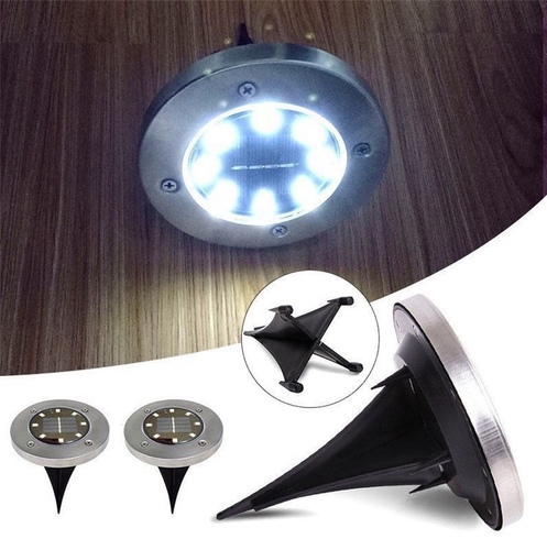 disk light 4 pcs - Pieces of lighting that work by solar energy and turn off automatically at sunrise, easy to install and often put in the gardens as a decoration for the entrances to homes