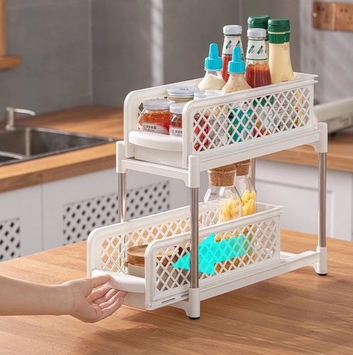 basket drawer - Easy assembly – no tools or DIY required!Pull out baskets for easy access any timeRubber, non-skid feet; sturdy and supportiveCompact and portable cupboard organiserGreat for organising kitchen and bathroom cabinets