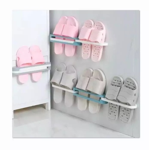 bathroom holder - Wall Rack Creative Foldable Colorblock Punching Free PP Versatile Storage Rack