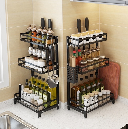 the 3 level multifunction storage rack - 3 Level Multi-Function Storage Rack provides generous storage space to neatly arrange the things. Keep your kitchen items or bathroom cosmetics in uniformity that will help you to good storage helper for your whole family.Easy AssembleEasy to cleanNumber Of rack: 3 LevelMaterial: Stainless SteelSize: 32×19.5x60cmColor: Black