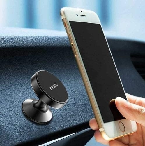 yesido c56 - YESIDO C56 Universal Aluminium Alloy Magnetic Car Phone Holder Mount for 3.5-6 inches - Black