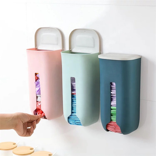 carbage box storage - Plastic Bag Storage Box Holder Dispenser Hanger Storage Bag Garbage Trash Kitchen Organizer