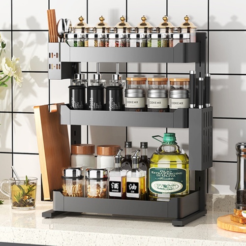 3 tier multi-function seasoning shelf