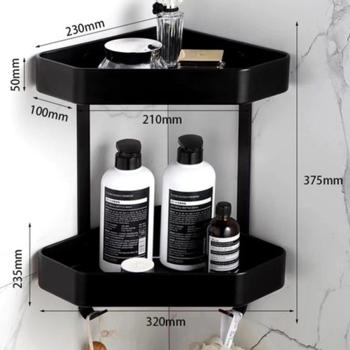 Bathroom triangle basket corner - Bathroom triangle basket Toilet corner rack storage Wall-mounted widening rack tooth cup rack space aluminum