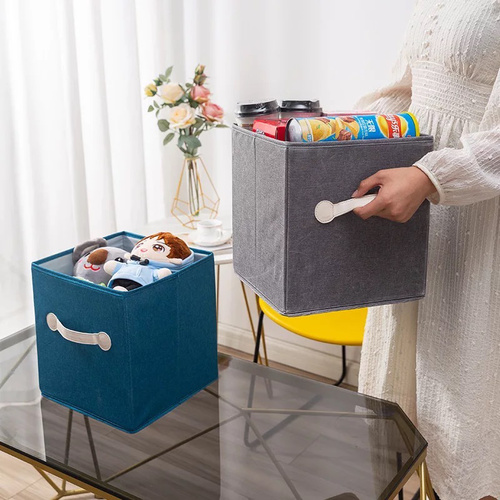 Storage Folding Box - Storage Folding Box can help you place books, magazines, toy storage, dog toy baskets, shoe baskets, clothes baskets, office supplies, are very suitable for living rooms, bedrooms, Bathrooms can match a variety of home styles keep your home tidy.Easy to cleanQuickly & Easily Fold FlatMaterial: FabricSize: 28 cm x 26 cm x 26