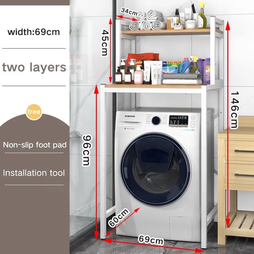 Miralux washing machine rack - Miralux Double Layer Washing Machine Storage Rack, Rustproof And Durable