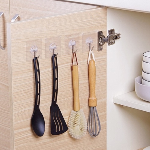 Transparent hook 12 pcs - Transparent hook for hanging on the wall and doors Can be used in the bathroom , kitchen and behind the door of the room 12 pieces