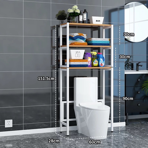 bathroom toilet stand 3 shelf - Bathroom arrangement shelves 3 layers of iron and woodSize: 175*63*28