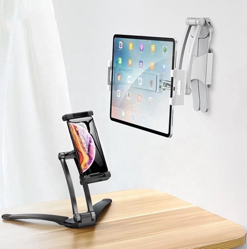 2 in 1 kitchen mount stand - 2-in-1 Kitchen Tablet Stand Wall Mount Adjustable Under Cabinet Holder Desktop Mount for 4.7-13inch Mobile Phone and Tablets