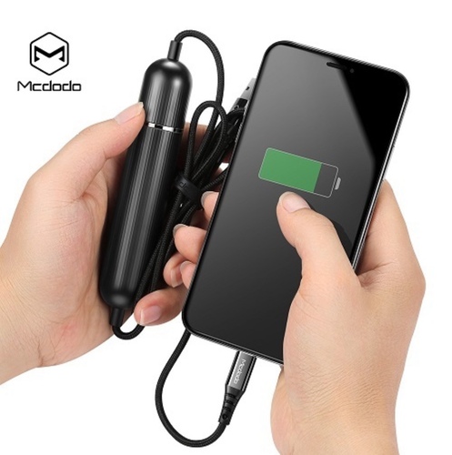 mcdodo ca541 powerpank 2500mah - 2 in 1 power bank & data cable-Materials used is ABS, aluminuim alloy, nylon cable-LED indicator when charging-1.2 meter cable length-Powerbank input/output is 5V / 1A-Powerbank capacity is 2500mAh-USB charging cable current is 5A / 2.4A-Original Mcdodo 2 in 1 Power Bank (2500mAh) and LED Cable 1.2m can charge mobile phones and power bank at the same time.-Data transmission speed is 480Mbps.