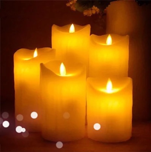 led candle light - Electronic Tea Light Flameless Candles Led Candle Light Realistic LED Flames 10 Key Remote Control 8 Hour Timer Function Fake Candle (Size : 5PCS)