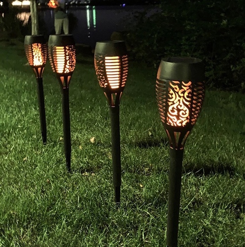 solar fire lamp 6 pcs - 6 pcs✅ Solar-powered dancing flame torch light with 36 flame effect flickering leds.✅ Easy installation just put 3 plastic parts together in seconds. No tools required, no wire, no electricity needed. Use in anywhere you like.✅ All weather resistant IP65 grade waterproof and industrial ABS material make it with stand rain, snow, and high temperature.✅ Automatically turns on at night and charges during the day.