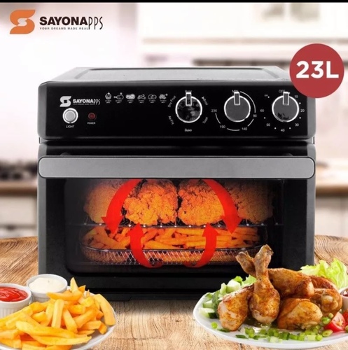 sayona sao-4353 - 1700W 23L Air Fryer Electric Oven by SayonaThis electric oven has an efficient timer to get the perfect dish every time. It has a durable glass door to observe the entire cooking process. It's also designed in a suitable size for families for easier cooking