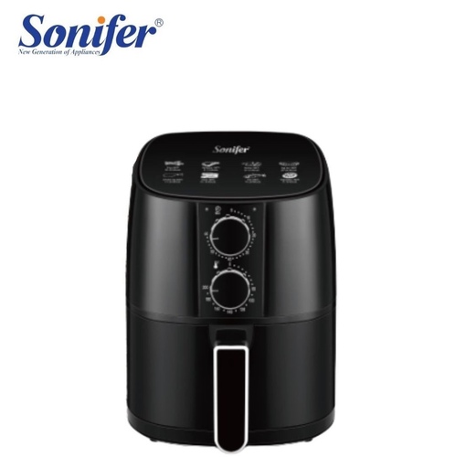 sonifer air fryer sf-1009 - SF-1009Power (W):1400WShape:SquareVoltage (V):220After-sales Service Provided:Free spare partsWarranty:1 YearType:Home FryerMaterial:PlasticCertification:ceApplication:HouseholdPower Source:ElectricProduct name:Air FryerModel no:SF-1009Color:BlackFeature:Overheating ProtectionTimer:30minsControl:Digital Touch DisplaWeight4.75KGCapacity:4.2LAccessories:Frying Basket