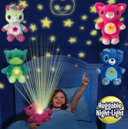 star belly - Suitable for ages 3 and upSoft and adorable unicorn plush doubles as a stuffed toy and night lightChoose from slow and fast speeds to project various light cycles and rotate star lights100% polyesterSpot cleanMeasures 4.5