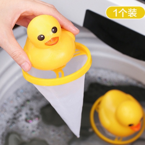 Hair Remover Laundry Filter Washer - Duck Shaped Washing Machine Hair Filter Mesh Bags are made of high quality PP and polyester fiber, which can be used for a long time. This lint remover can absorb lint, silk thread and various items from clothes into the net when washing. The laundry hair remover has a fine mesh, durable and reusable. Effectively grab pet hair or other hair and tissue from clothes, avoiding clogging of the washing machine. Specifications： Washer type: pulse washer machine Material: PP + polyester fiber Size: W x H：3.7 x 7.8 inch Color: yellow Tips: 1. Applicable to pulse washer, drum washer not available. 2. The clothes should not be too much, the water level should be higher than the clothes