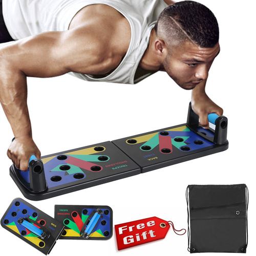 Push Up Board System - The new push-up board is foldable and more convenient. You can take the push-up board to any place through simple assembly and storage,can be used in room, gym, outdoor, etc. push up board bar stand men & women exercise board workout board tool body building home gym system stand