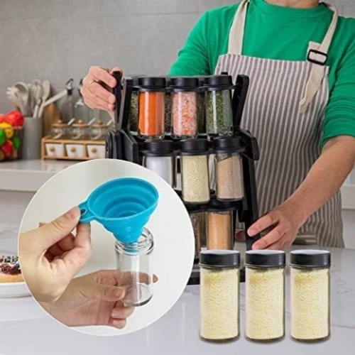 360 Rotational Spice Organizer (18 Glass Canisters)