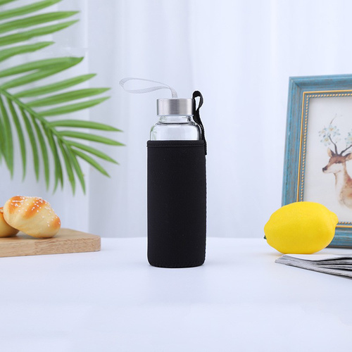 Borosilicate Glass Water Bottle With Lid