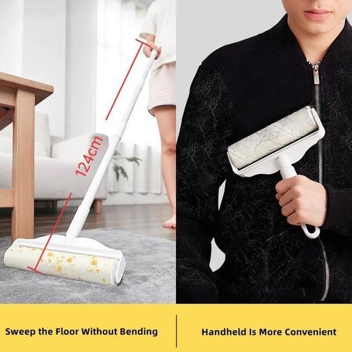 Lint and Hair Sticky Sweeper with Extendable Handle