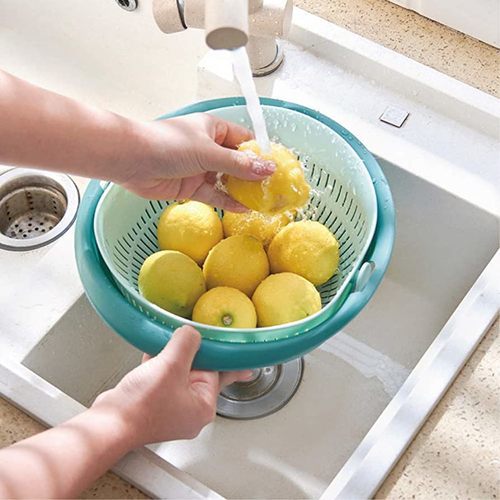 Double layer vegetable washing basket