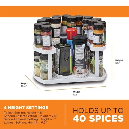 Two-tier rotating shelf