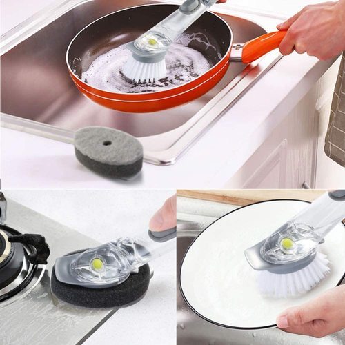 Cleaning brush with soap dispenser