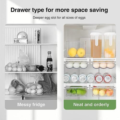 Hanging refrigerator shelf with rail