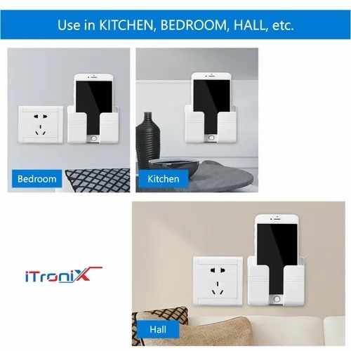 Wall mount phone holder