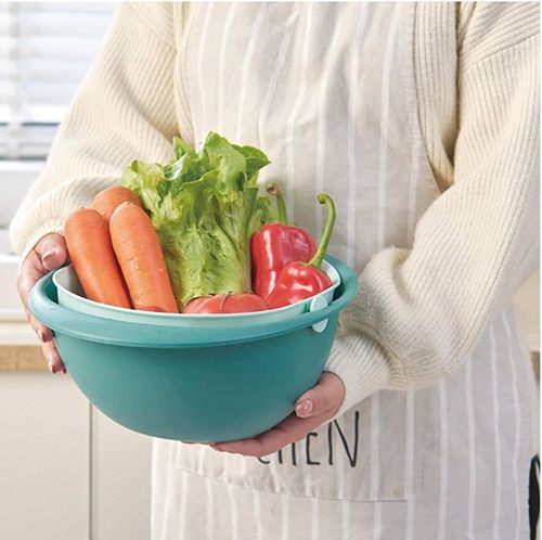Double layer vegetable washing basket