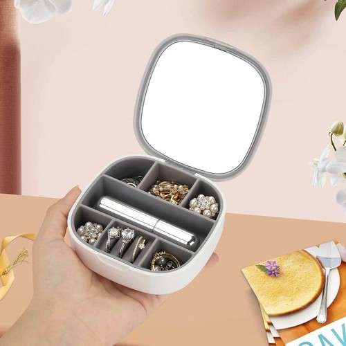 Mini storage box with mirror